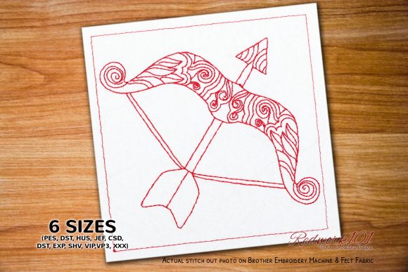 A Detailed Look at the Sagittarius Arch and Arrow Embroidery Design