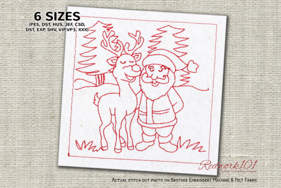 A Festive, Clean Lineart Design for Holiday Embroidery