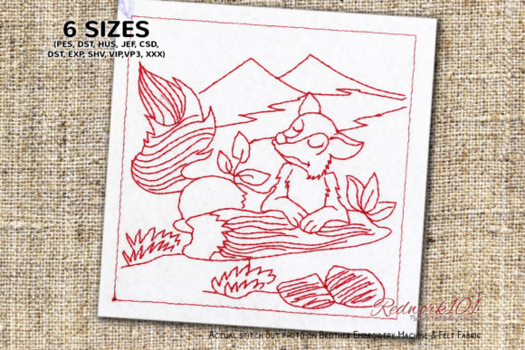 A Fox Sitting Redwork Review for Craft Fair Products