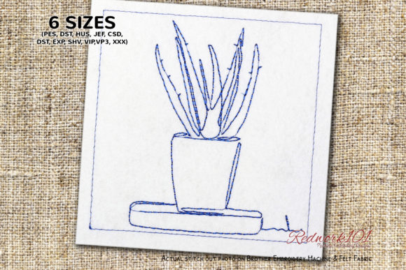 A Review of Pearl Plant Succulents Redwork Embroidery
