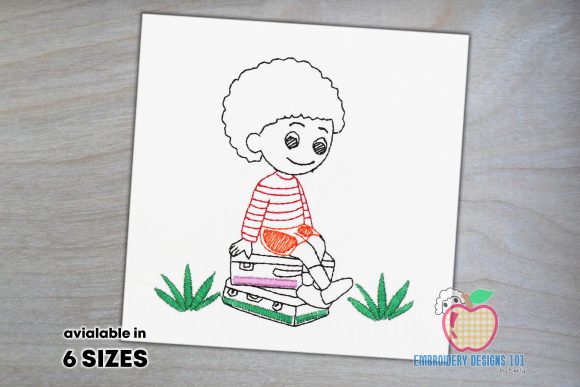 Boy Sitting on the Luggage: A Boutique Embroidery Review