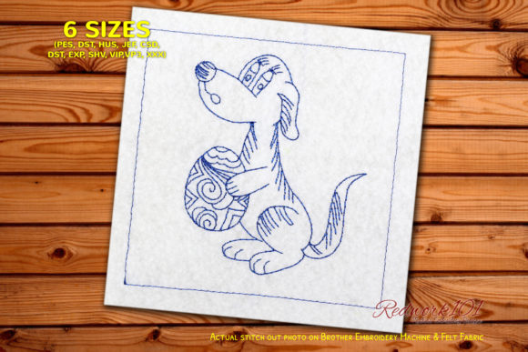 Easter Dog Embroidery Design Review for Boutique Apparel