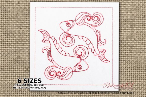 Evaluating Pisces Symbol Redwork for Your Embroidery Shop
