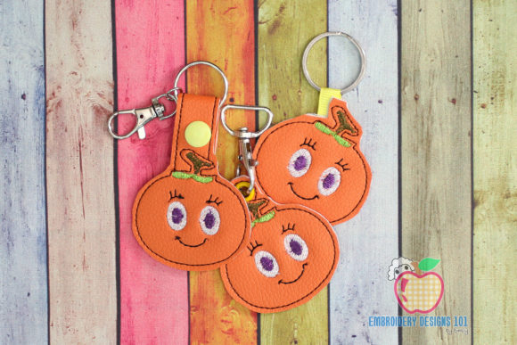 Juicy Persimmon Keyfob: A Sweet Gift Embroidery Design