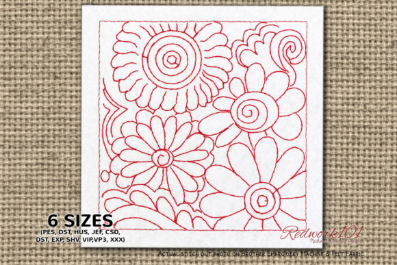 Seamless Flower Pattern Lineart Embroidery Design Review
