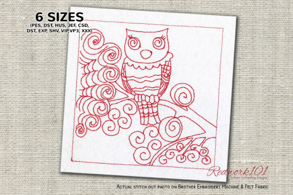 Spooky Owl Embroidery for Boutique Apparel & Sweatshirts