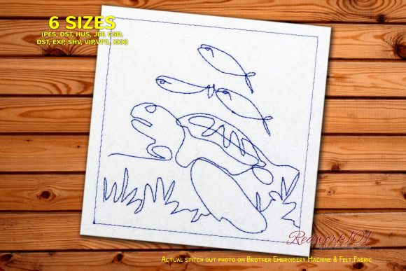 Turtle in Ocean Water Embroidery Design Review