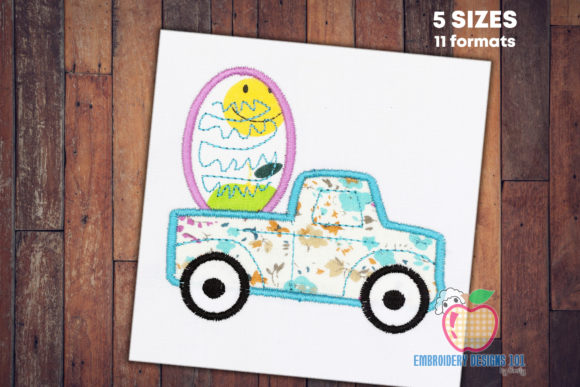 Vintage Truck Embroidery for Boutique Easter Apparel