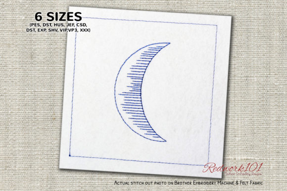 Waxing Crescent Moon: A Redwork Embroidery Review